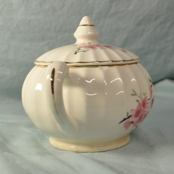 vintage W.S. George Bolero peach blossom 123A 16 oz sugar bowl with lid (214w) - Picture 3 of 14
